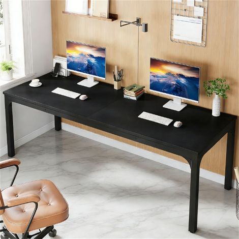 Bureau double de 200 cm pour ordinateur - Grand poste de travail pour la maison et le bureau (1/5)
