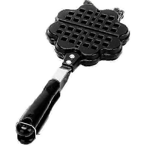 Gaufrier portable en fonte noire à monter soi-même - Ustensiles de cuisine pour le petit-déjeuner en camping 35 x 14,3 cm (1/5)