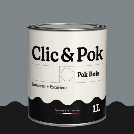 Peinture Bois Extérieur – POK BOIS - 1L - RAL 7046 - Telegris 2- Résistante aux intempéries - Ne s'écaille pas