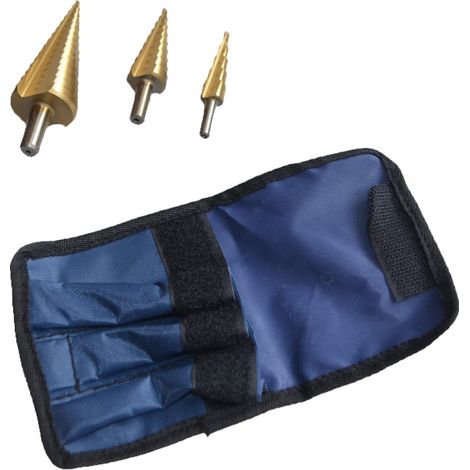 Jobi, modelo WX1033, Juego de 3 brocas escalonadas 4-32mm, ideales para perforaciones precisas en metal, madera y plástico, herramienta profesional de alta calidad