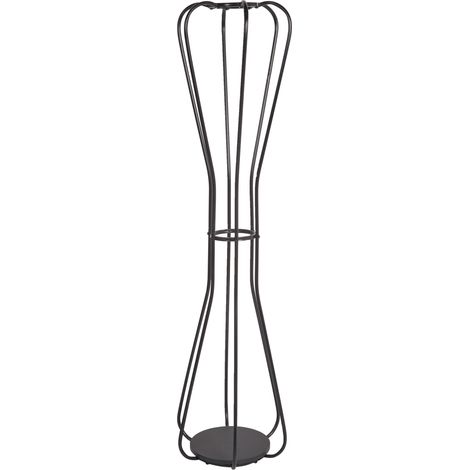 Perchero de metal moderno de interior decorativo con estante negro Ordway