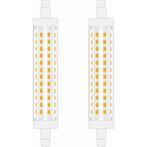 118mm R7S Ampoule LED 10W Blanc Froid 6000K linéaire projecteur à double extrémités remplacement de l’ampoule halogène 100W parfait pour chambre, salle de bain Non-Dimmable 2pcs (1/4)