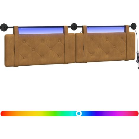 Maison Exclusive - Testiera sospesa Con luce LED Marrone Velluto