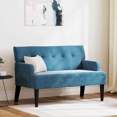 Chesterfield Bank Blau 112 x 65,5 x 75 cm Samt