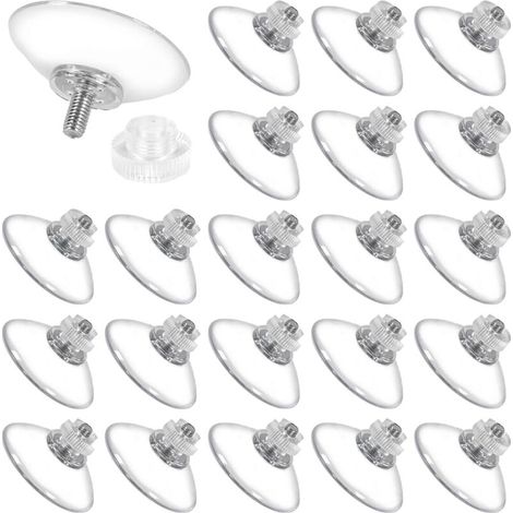 30PCS Ventouses avec Filetage et écrous moletés Transparentes 45mm, Ventouses de Fixation en Plastique PVC pour Oeillets Fenêtre Voiture Camping Pare-Soleil Vitre (1/5)