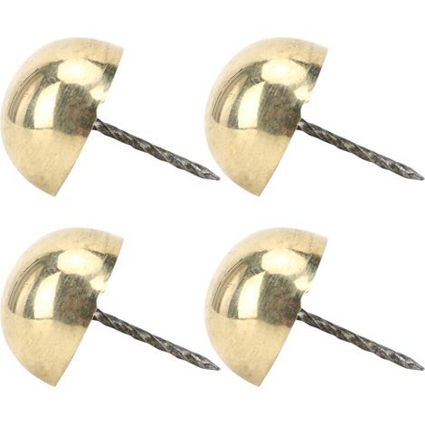 Quatre clous décoratifs ronds en laiton, en laiton antique, 3-6 cm, 4 cm, couleur laiton. (1/5)