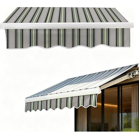 Toldo de repuesto para toldo retráctil - Protección UV - Impermeable - Tejido Oxford 280D - Techo de protección solar para toldos retráctiles (rayado, 2,5 x 2 m) (1/5)
