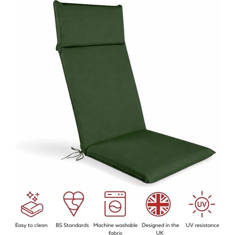 SP Seat Pad Cushions (Pack of 2) - L40 x W38 x H4 cm - Green