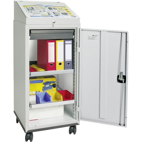 Stumpf armario-atril Serie 3000 móvil gris claro + 1 atril + 1 cajón + 2 estantes extraíbles + base con ruedas - 3091107