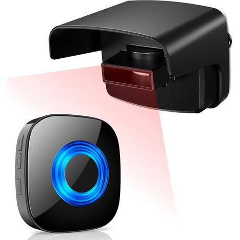 Alarme Détecteur de Mouvement Exterieur Système Detecteur Sonnette sans Fil Magasin Infrarouge Anti-Effraction pour Maisons Magasins Bureaux Garage Porte (1/5)