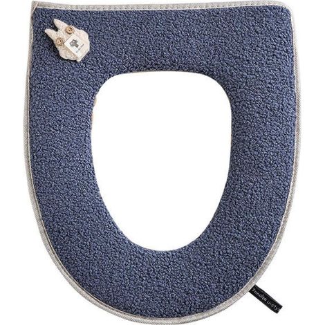 Ménage siège de toilette coussin hiver filet rouge épaississement augmentation piège siège de toilette fermeture éclair général ménage étanche (1/4)