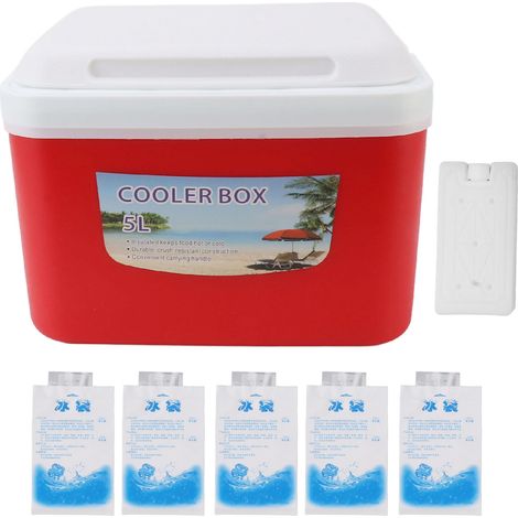 5-Liter-tragbare, isolierte Kühltasche für Insulin, Lebensmittel und Camping – Rot (1/5)