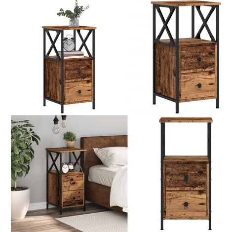 vidaXL Nachttisch Altholz-Optik 34x35,5x70 cm Holzwerkstoff (1/5)