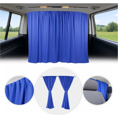 Rideaux De Séparation de Cabine pour Renault Trafic L2 Bleu Foncé Tissu (1/5)