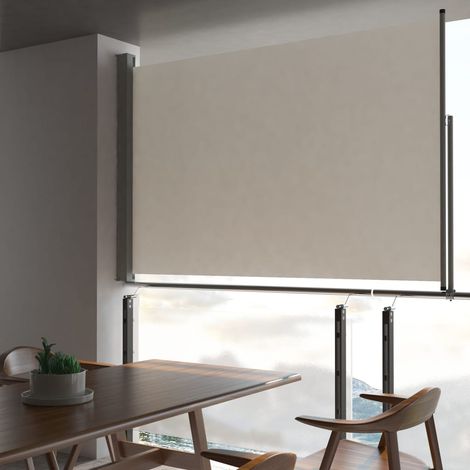 Auvent latéral rétractable de patio,Auvent facile à assembler Anti-UV 160 x 300 cm Blanc cassé -FR90057 (1/5)