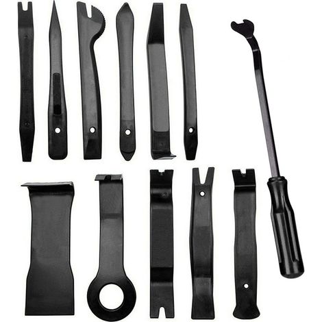 Outil Demontage Garniture Voiture, 12PCS Outils de DéMontage Garnitures Universels pour Enlever Les Panneaux de Porte et Les Panneaux, Noir (1/4)