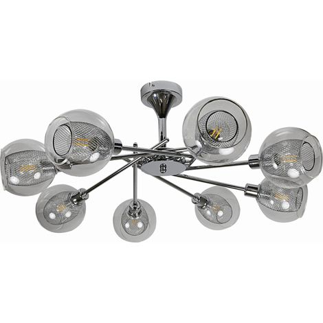 Lampadario Candellux Ozzo 8xE14 40W cromo vetro trasparente (1/3)