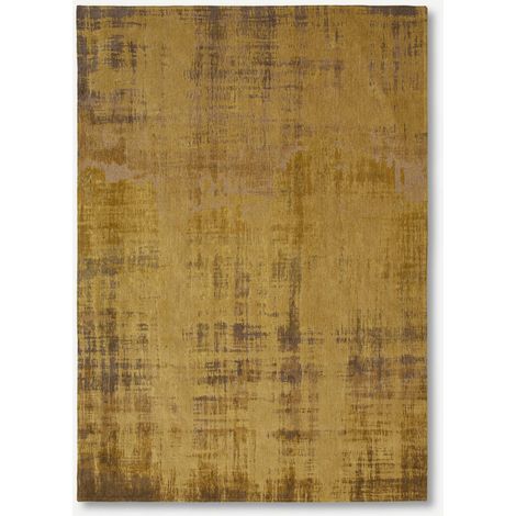 VENEZIANISCHES STAUBDESIGN – ATLANTISCHER ABSTRAKTER TEPPICH – Hergestellt in Belgien – Handgefertigt – Natürliche Rutschfestigkeit – 100 % Polyester – Rialto Gold – 80 x 150 cm (1/5)