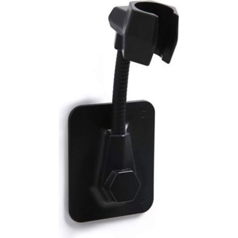 Support Douchette Mural Support pour Pommeau de Douche Réglable Auto Adhésif Support Douche Plastique Universel Support de Pommeau de Douche Sans Perçage Support Mural Accessoire Douche Noir (1/4)