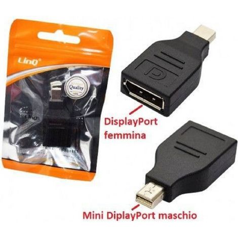Linq - Adattatore Da Displayport Femmina A Mini Displayport Maschio Convertitore Dp-2212 -