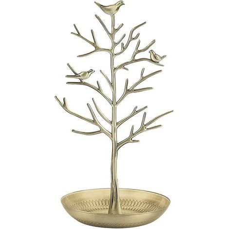 Gold Style Jewelry Tree Stand - Vintage Birds - Hang Your Jewelry - Hanging Storage Tower (1/5)