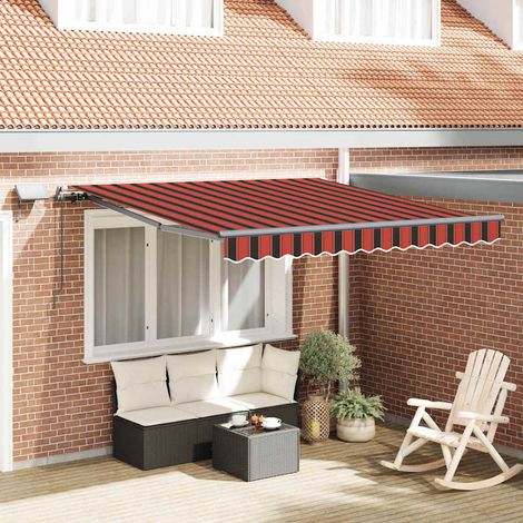 Retractable Awning Orange and brown 300 x 250 cm vidaXL (1/5)