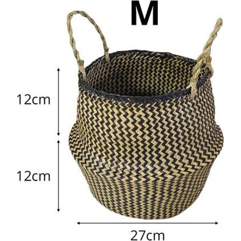 Panier de Rangement Pliable en Fibre Naturelle pour Jardin, Fleurs ou Linge (1/5)