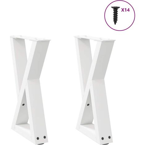 Couchtischbeine 2 Stk. Weiß 38x(42-43,3) cm Stahl