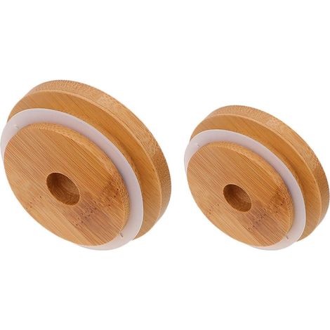 Lot de 2 couvercles à large ouverture pour bocaux Mason avec bouchons à paille pour bocaux de 70 mm et 86 mm, récipients de conservation et de boisson pour la cuisine (1/5)