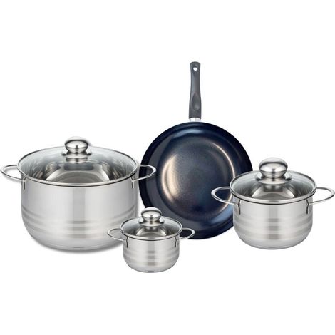Ensemble de 1 Poêle de cuisson 24 cm et 3 faitouts 12, 16 et 24 cm Elo Prima Brillant (1/5)