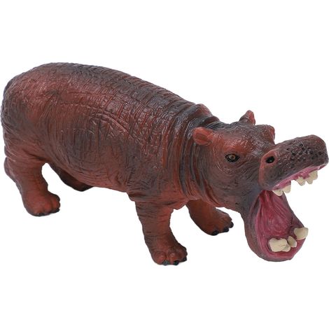 Figurine hippopotame réaliste, simulation haute fidélité en plastique pour décoration intérieure, cadeaux éducatifs et aide pédagogique. (1/5)