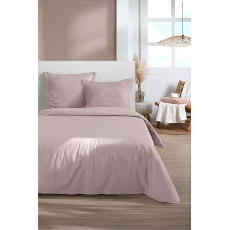 Parure de lit 240 x 220 cm Cocon rose (1/3)
