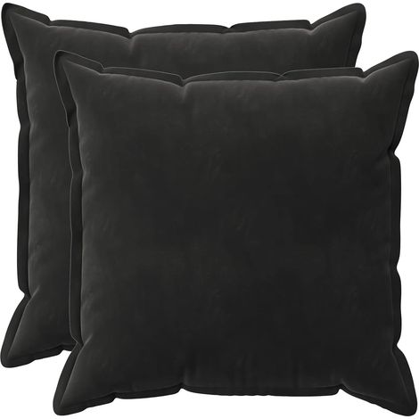 Kissenbezug 2 pcs HOUTEN Schwarz 65 x 65 cm Samt vidaXL (1/5)