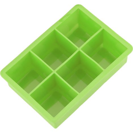 Silikon-Eiswürfelform mit 6 Mulden, Schokoladen- und Bonbonform, Küchenhelfer, Grün (1/5)