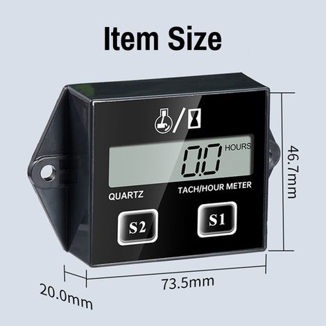 Compteur horaire moteur tachymètre numérique de moto essence 2 temps/4 temps rappel d'entretien électronique pour tout-terrain VTT tondeuse à gazon tracteur générateur tronçonneuse marine. (1/4)