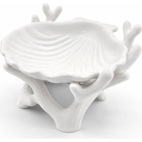 Vassoio decorativo, conchiglia bianca, organizer per gioielli, chiavi