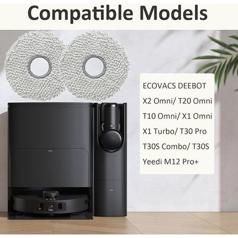FOREHILL Ersatz-Wischpads kompatibel mit ECOVACS DEEBOT Saugrobotern T50 Pro Omni/ N30 Pro Omni/ T30 Pro/ T30S Combo/ T30S/ T20 Omni/ T10 Omni/ X1 Omni/ X1 Turbo/ X2 Omni/ Yeedi M12 Pro+ (1/5)