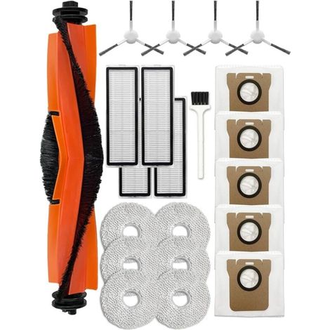 Lot de 21 pièces de rechange pour Xiaomi X10+/ X20+ Dreame L10s Ultra/L10 Ultra/L10s pro/L10s Pro Gen 2/L10 Prime Accessoires : 2 brosses principales, 6 brosses latérales, 4 filtres HEPA, 5 (1/4)