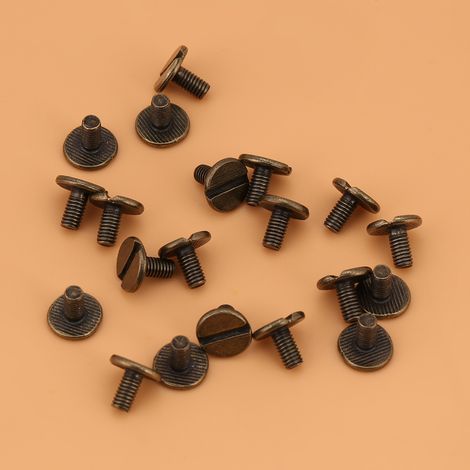 20 clous à tête de moine pour tétines avec rivets à anneau de traction et vis, taille 9 mm