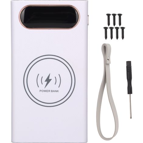 DIY-Powerbank-Kit (12 x 18650) – 22,5 W kabelgebundenes Laden + 15 W kabelloses Schnellladen – Schnelllade-Edition – Weiß (1/5)
