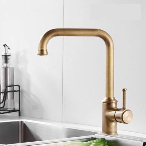 Grifo de cocina antiguo con caño giratorio de 360° y diseño elegante para una facilidad de uso óptima. (1/5)