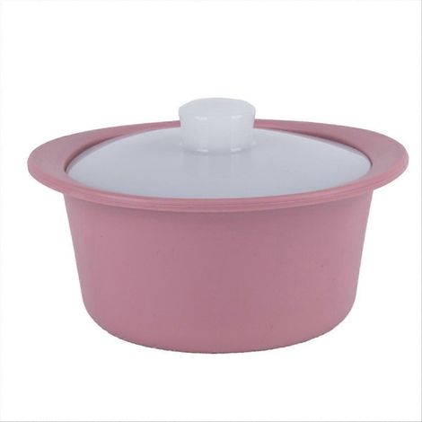 Cuit-vapeur en silicone pour micro-ondes avec poignée et couvercle - Bol vapeur de qualité supérieure, cuiseur à chaleur, compatible lave-vaisselle, rose (1/5)