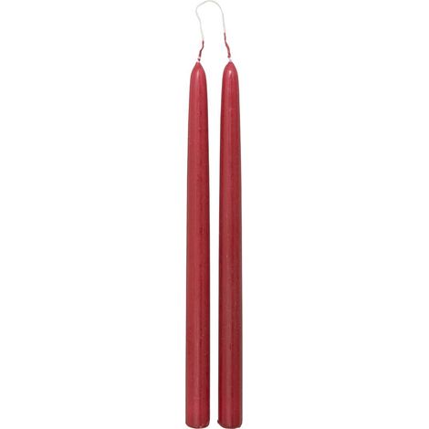 Set aus 2 Stabkerzen Hugo rot - 70g