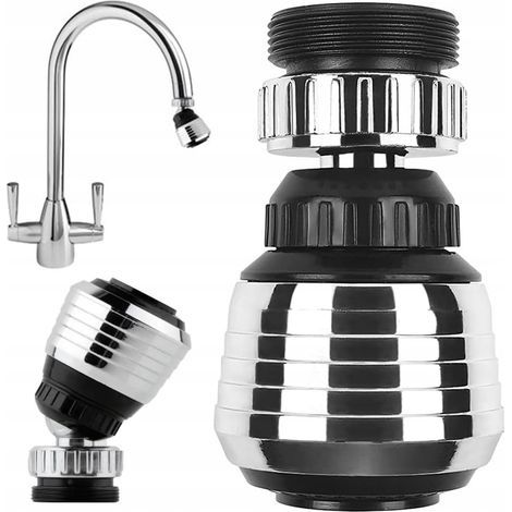 Deux aérateurs de robinet universels réglables Rallonge de robinet de cuisine à double mode Adaptateur économiseur d'eau rotatif abordable Kit complet avec kit d'installation-ARCAN (1/5)