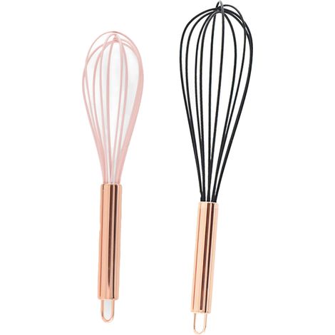 Fouet Cuisine - Silicone Revêtement Acier Inoxydable - Résistant Chaleur - Pour Poêles Antiadhésives - Lot de 2 (25 cm et 30 cm) (1/5)