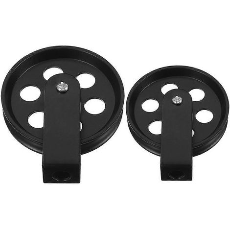 Système de poulies industrielles (2 pièces) pour suspensions, poulies noires robustes pour luminaires de plafond, idéal pour îlot de cuisine ou salle à manger. (1/4)