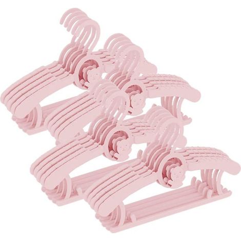 20 cintres enfants extensibles, 29-37 cm, crochet ourson, antidérapants, pour armoire enfant (1/5)