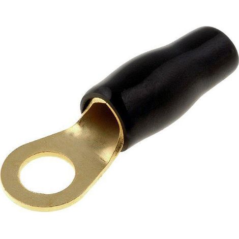 50x Connecteurs anneau M8 16mm2 - dore isole noir