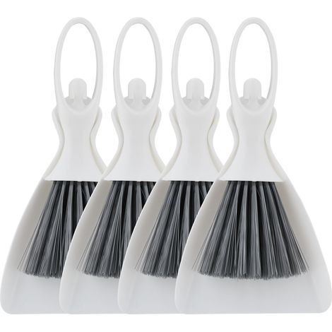 Lot de 4 balayettes design moderne cuisine utilisation facile gain de place 25 x 10 x 3 cm en plastique noir (1/5)