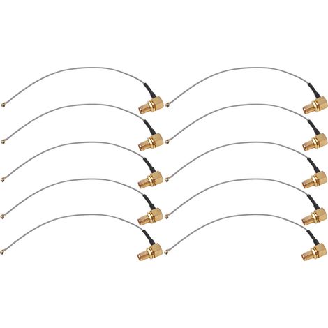 10 pièces de câble coaxial RF SMA femelle coudé vers IPX, kit connecteur pour antenne (1/5)